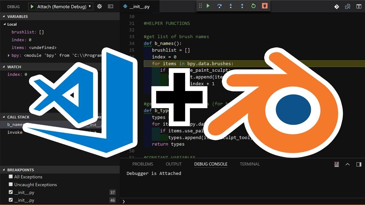 Remote Debugging Addon for Blender